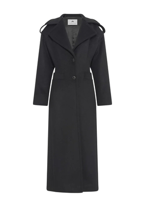 Marine Serre wool single-breasted coat - Black