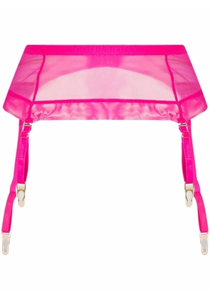 Maison Close Corps à Corps Neon sheer garter belt - Pink