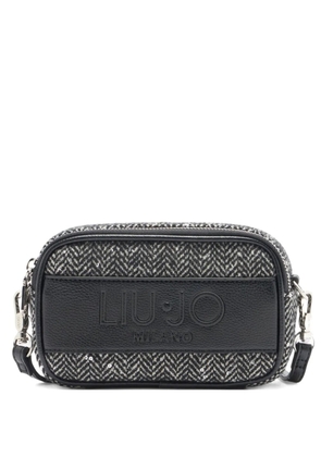 LIU JO mini sequin-embellished herringbone cross-body bag - Black