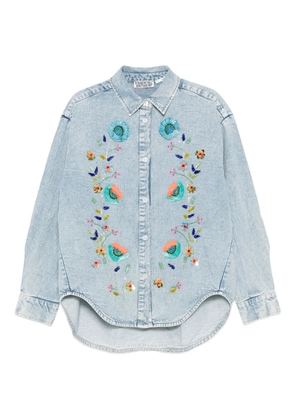 Essentiel Antwerp sequin-embellished floral shirt - Blue