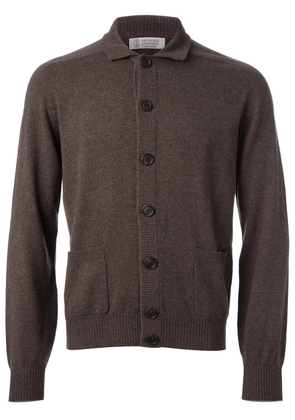 Brunello Cucinelli classic collar cardigan - Brown