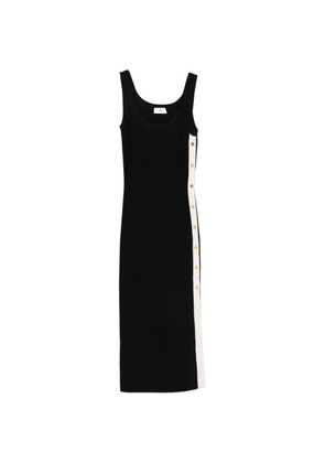 Elisabetta Franchi button-detail sleeveless midi dress - Black