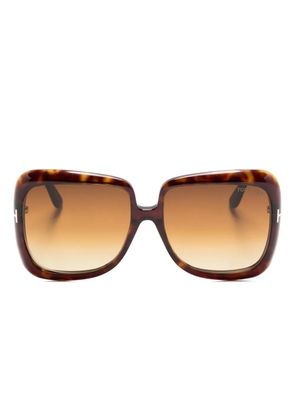 TOM FORD Eyewear Lorelai square-frame sunglasses - Brown