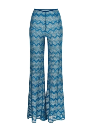 Missoni zigzag-pattern lamé trousers - Blue