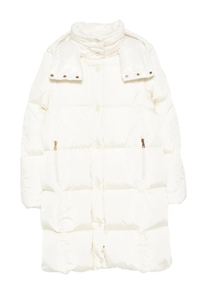 Moncler quilted hooded single-breasted coat - Neutrals