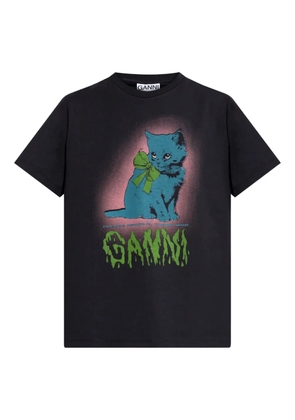 GANNI cat-bow T-shirt - Grey