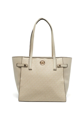 Michael Kors Vintage coated-canvas logo-print tote bag - Neutrals