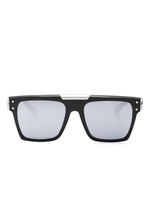 Philipp Plein Eyewear logo-plaque square-frame sunglasses - Black