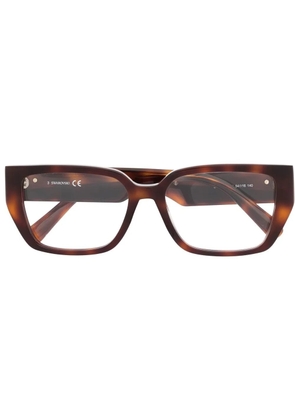 Swarovski Eyewear crystal-embellished rectangle-frame glasses - Brown