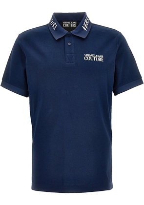 Versace Jeans Couture logo-embroidered polo shirt - Blue