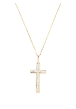 Sydney Evan 14kt yellow-gold diamond cross-pendant necklace