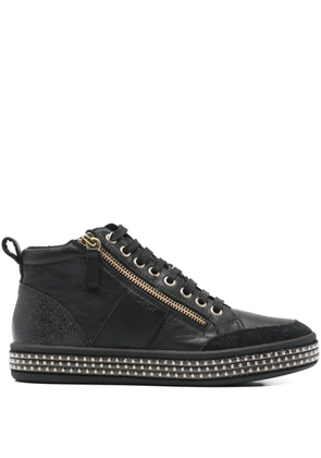 Geox Leelu zip-up embellished sneakers - Black