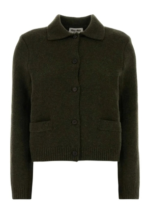 Miu Miu collared pocket cardigan - Green