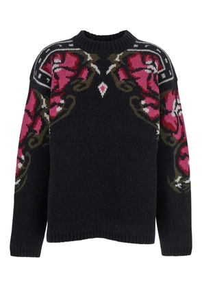 Seafarer floral-pattern crew-neck sweater - Black