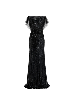 Jenny Packham Bonnie sequin tulle dress - Black