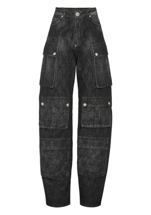 Philipp Plein Cargo Monogram Strass jeans - Black