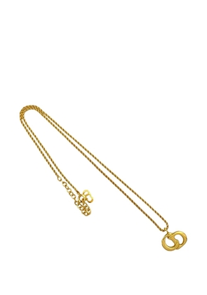 Christian Dior Pre-Owned 1990-2010 Gold Plated CD Logo Pendant Necklace costume necklace