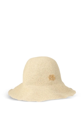 Ruslan Baginskiy ruffled straw hat - Neutrals
