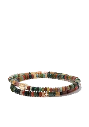 LUIS MORAIS 14kt yellow gold diamond sunburst beaded wrap bracelet