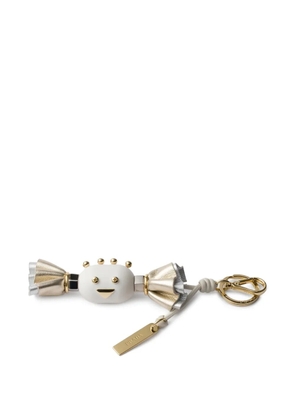 Prada Candy leather keyring - White