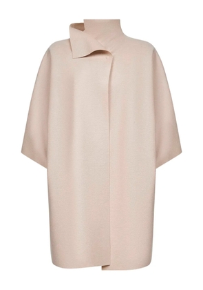 Harris Wharf London asymmetric-neckline short-sleeve coat - Neutrals