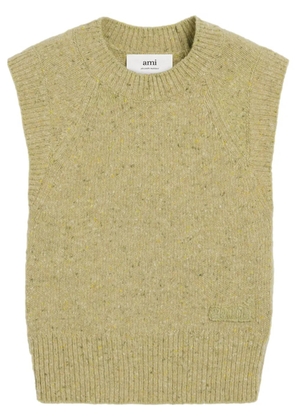 AMI Paris logo-embroidered vest - Green