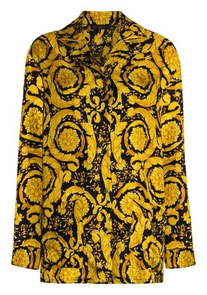 Versace Baroque-print pajama shirt - Black