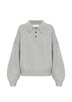 Lisa Yang Etta button collared knitted top - Grey