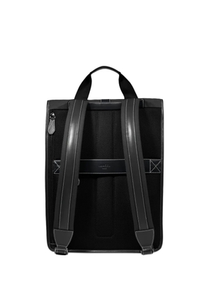 Lancel roll-top leather-trimmed backpack - Black