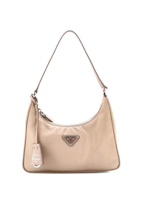 Prada Pre-Owned Re-Edition 2005 Tessuto with Saffiano Leather Mini hobo bag - Neutrals
