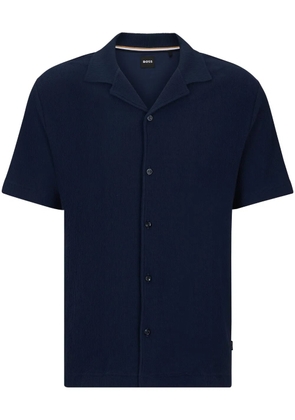 BOSS short-sleeve cotton shirt - Blue