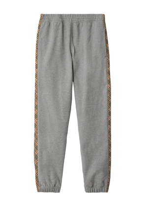 Burberry Check-trimmed cotton track pants - Grey