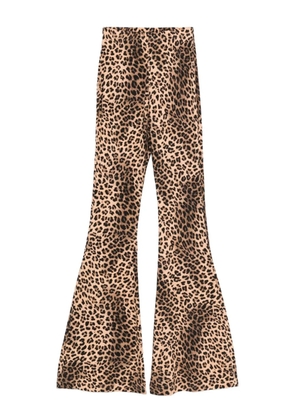 Maje leopard print flared trousers - Brown