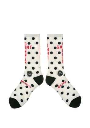 SAINT MXXXXXX polka-dot socks - White