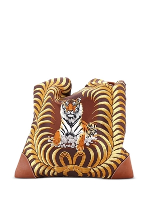 Hermès Pre-Owned Silky City Bag Printed Silk and Leather PM crossbody bag - Brown