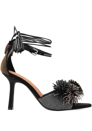 Kurt Geiger London 90mm Pom Pom embellished ankle-tie sandals - Black