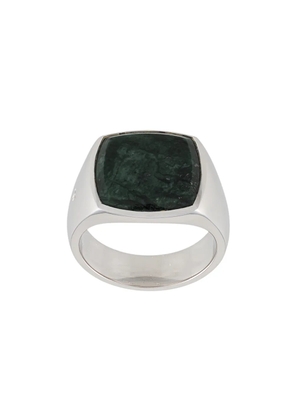 Tom Wood Cushion marble signet ring - Silver
