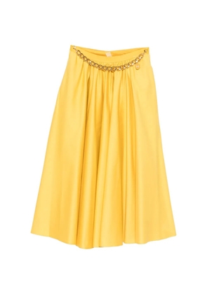 Elisabetta Franchi chain-detail midi skirt - Yellow