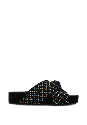 Kurt Geiger London embellished cross-straps flat sandals - Black