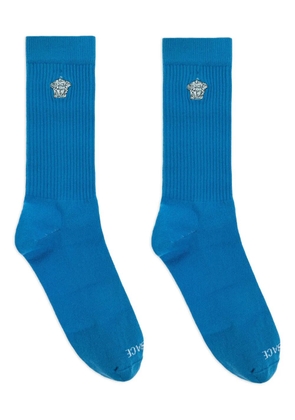 Versace Medusa-embroidered ribbed socks - Blue