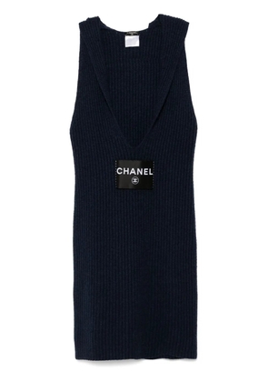 CHANEL Pre-Owned 2008 cc mark sleevesless dress - Blue