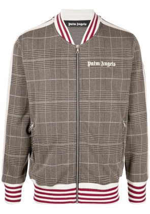 Palm Angels checked bomber jacket - Brown