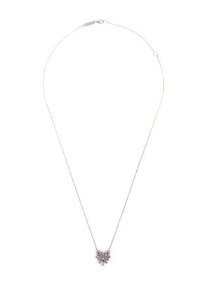 Suzanne Kalan 18K white gold small Heart Pendant pink sapphire and diamond necklace - Silver