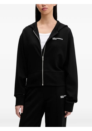 Karl Lagerfeld Jeans zip-up logo hoodie - Black