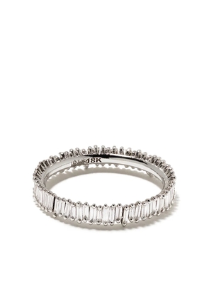 Suzanne Kalan 18kt white gold mini Classic Fireworks diamond eternity band - Silver