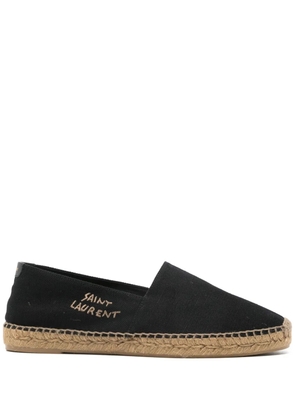 Saint Laurent logo-embroidered espadrilles - Black