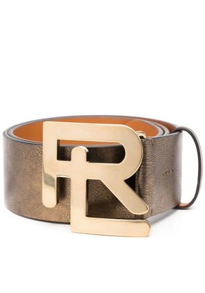 Ralph Lauren Collection logo-buckle leather belt - Gold