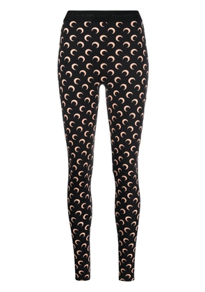 Marine Serre Fuseaux Moon printed leggings - Black
