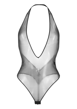 Maison Close Bodystring plunge-neck body - Black