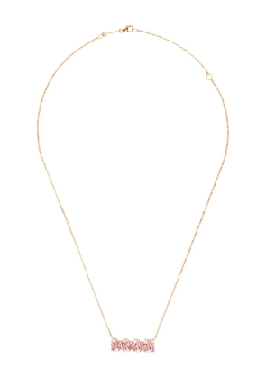 Suzanne Kalan 18K rose gold pink sapphire pendant necklace